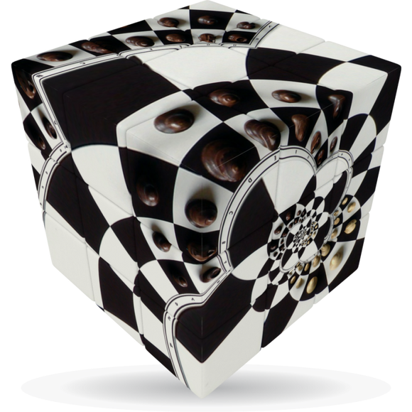 V-Cube Chessboard Illusion Flat Puzzle Cube
